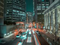 cars on road in city during night time